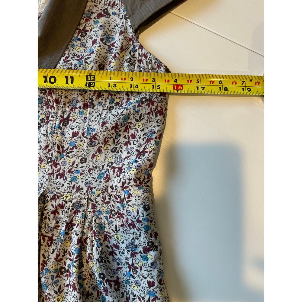 Free People Babydoll Top Sz XS Pockets Button Up Lace Beads Floral Peasant Boho - Picture 8 of 9